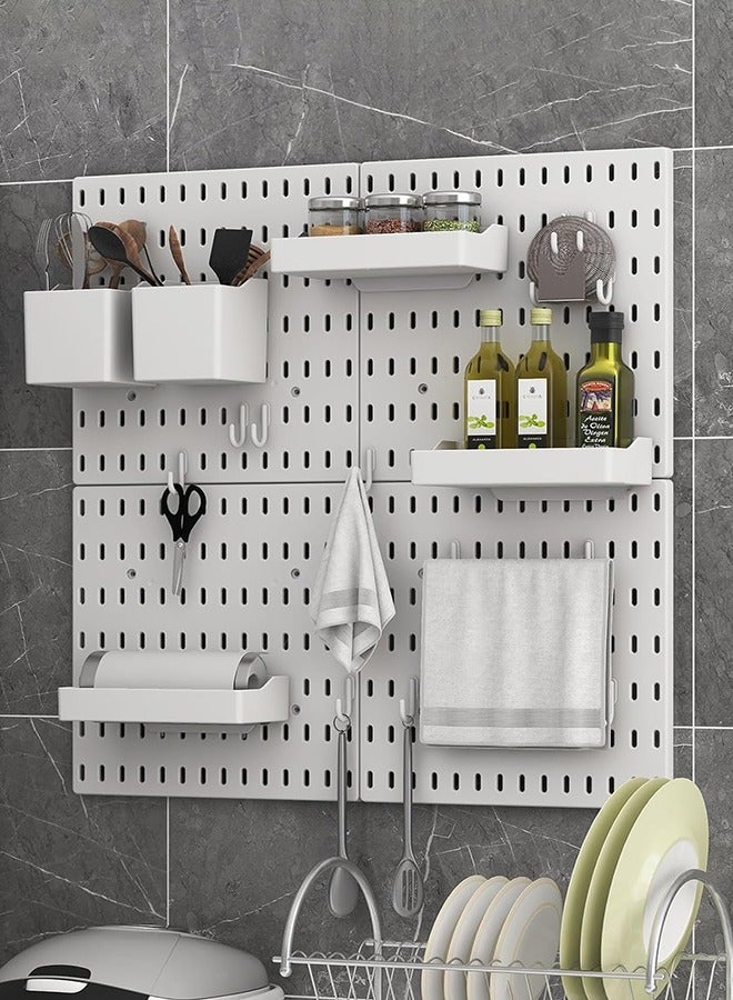 HOMESTAR مجموعة منظم الحائط بجبس، لوحة عرض مثبتة لتنظيم الحرف، عرض الزخارف، مجموعة مكتب للمكتب والمطبخ وغرفة النوم وغرفة المعيشة - Image 2