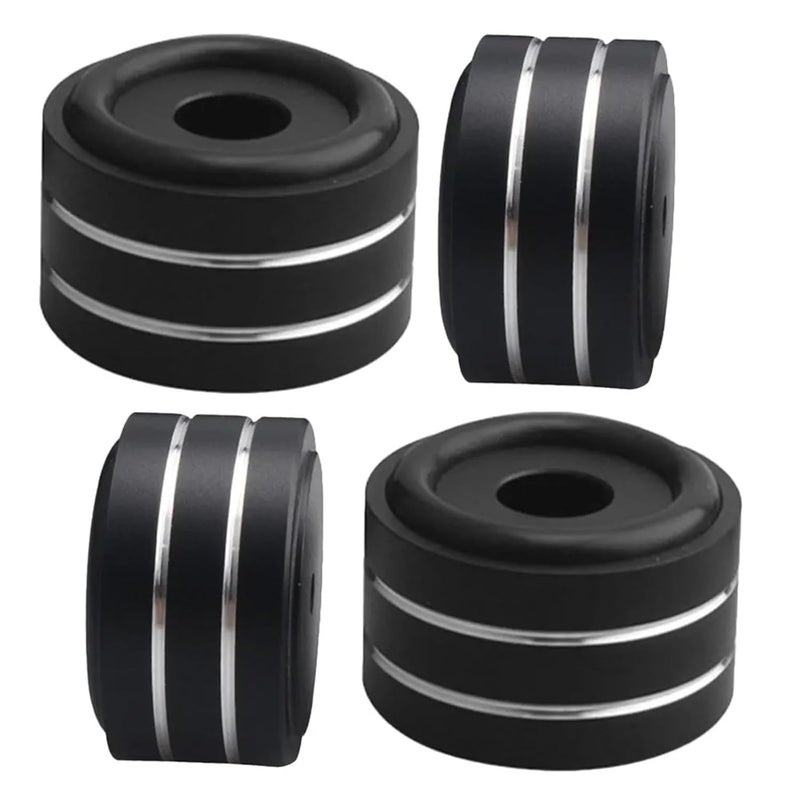 4Pcs Speaker Isolation Feet Pads Aluminum Alloy Rubber Non-Slip Speaker Feet Cushions for Amplifier Speakers Shock Absorption - Image 1