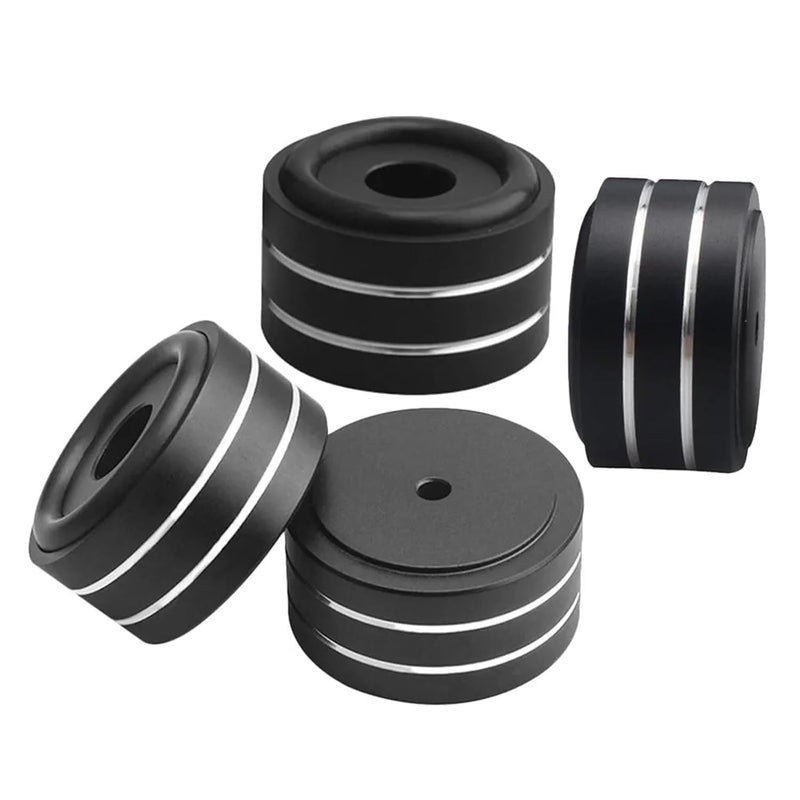 4Pcs Speaker Isolation Feet Pads Aluminum Alloy Rubber Non-Slip Speaker Feet Cushions for Amplifier Speakers Shock Absorption - Image 4