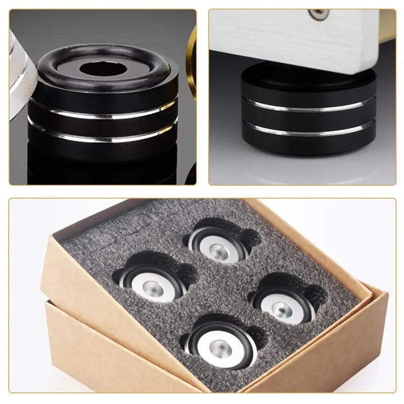 4Pcs Speaker Isolation Feet Pads Aluminum Alloy Rubber Non-Slip Speaker Feet Cushions for Amplifier Speakers Shock Absorption - Image 5
