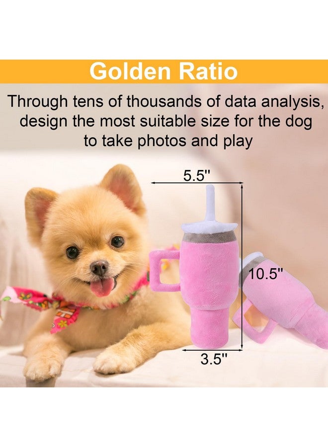 Mity Rain Funny Tumbler With Handle Cup Dog Toys,Squeaky Dog Toys Interactive Fluff And Tuff Dog Toys For Small Dogs/Large Dogs/Medium Size Dog (1 Pink) - Image 3