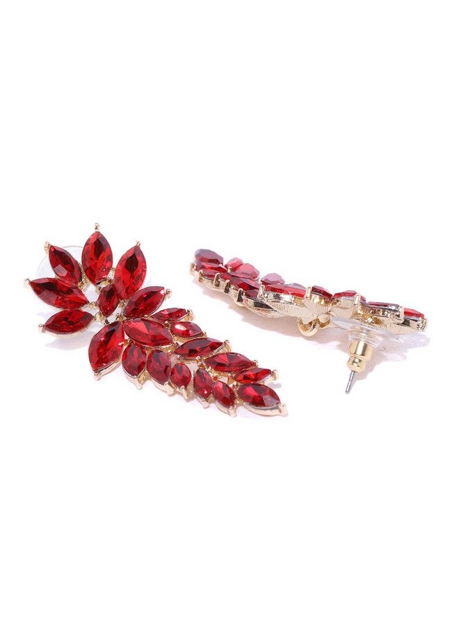 YouBella Jewellery Earrings for women Crystal Earrings for Girls and Women (Red) - Image 3
