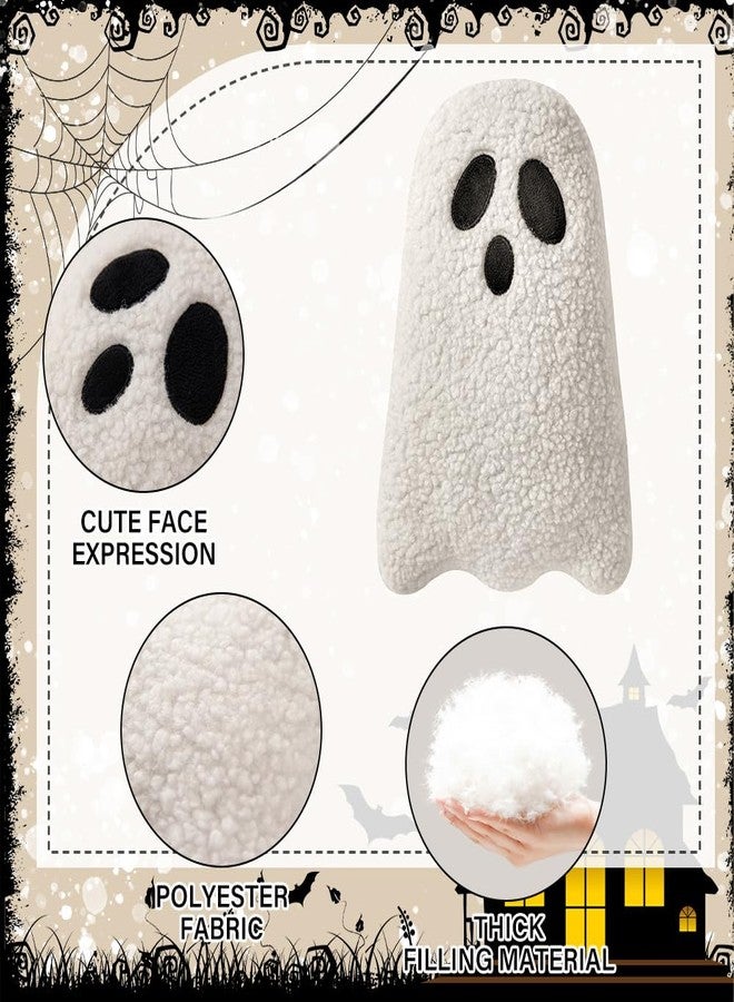 Allorry Ghost Pillow,Ghost Decor,Halloween Pillows Set of 2 White Cute Ghost Indoor Decorative Throw Pillow Ghost Plush Pillows for Halloween Decorative Home Sofa Bed Ghost Decor Cushion(11.8 Inch) - Image 4