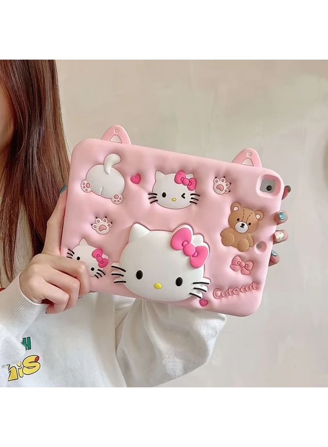 iPad 10th Generation 2022 10.9 Inch Silicone Case with Retractable Stand Cute Cartoon Design Anti Shock Protective Cover - Image 1