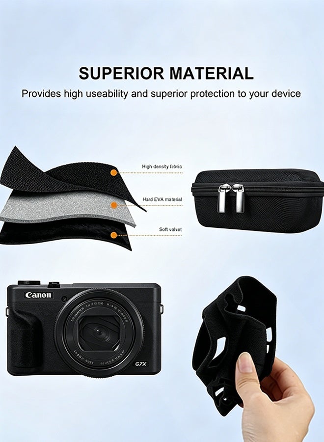 SUNDAREE Case for Canon SX740/SX730 Digital Camera, 1* Hard Carrying Case + 1* Soft Silicone Cover with Removable Lens Cover, Washable, Lightweight, and Stylish Protection, Black (Case Only and Protective Case) - Image 5