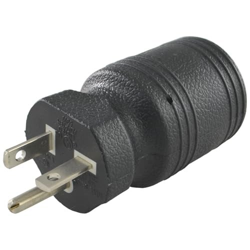 Conntek 30114 Locking Adapter 20 Amp 125 Volt Male Plug To 20 Amp Locking Female Connector NEMA 5-20P to NEMA L5-20R , Black - Image 1