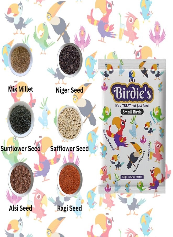 BIRDIE'S مزيج بيردي من 23 نوعًا مختلفًا من بذور طعام الطيور الصغيرة - (500 غرام)، نظام غذائي متوازن، غني بالعناصر الغذائية، طبيعي 100% - خالٍ من المواد الكيميائية، يقوي الريش، لون زاهٍ، عظام أقوى، معتمد من قبل الأطباء البيطريين - Image 3