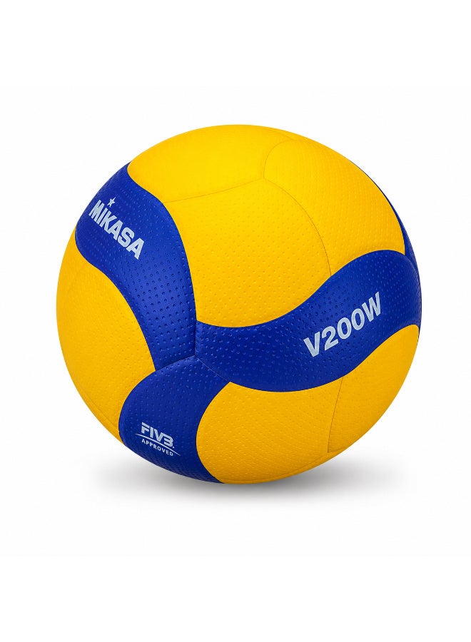 Mikasa V200W Volleyball Official Size Training Ball Indoor Outdoor Match & Practice Ball Yellow Blue - Image 1