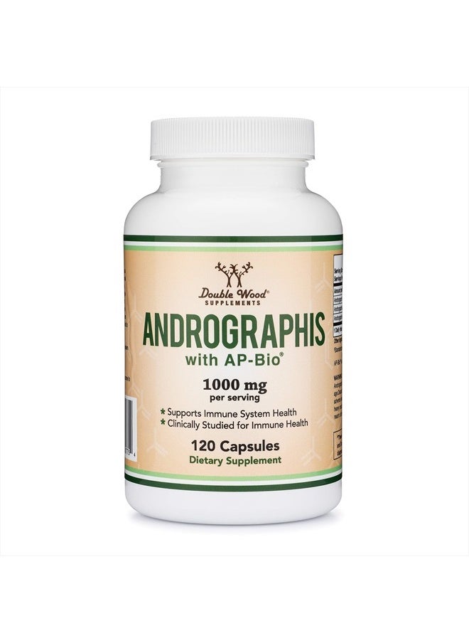 Double Wood Supplements - Andrographis with AP-Bio, 1,000mg - 120 Capsules - Image 1