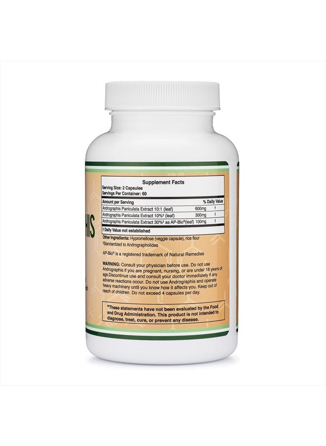 Double Wood Supplements - Andrographis with AP-Bio, 1,000mg - 120 Capsules - Image 1