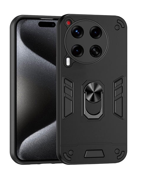 ملحقات غطاء حماية Tecno Camon 30 5G مع حماية عدسة الكاميرا، غطاء خلفي مضاد للخدش ومضاد للصدمات وبصمات الأصابع مع حامل حلقي مغناطيسي 360 درجة في السيارة