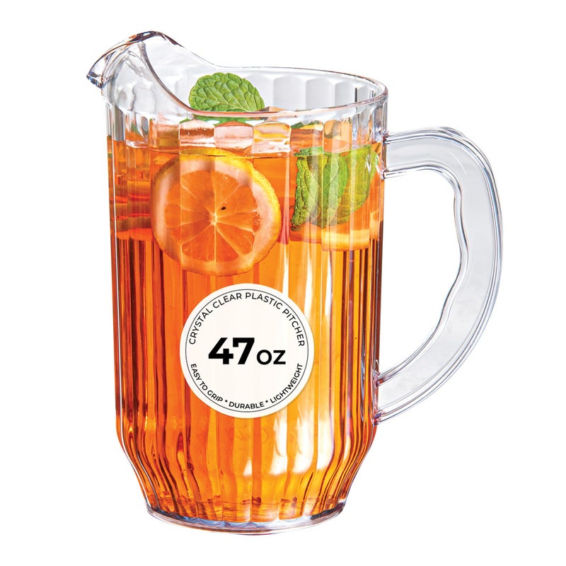 Restaurantware RestaurantwareRW Base 47 Ounce Beer Pitcher 1 Durable Restaurant Pitcher  Hard Plastic Serve Soda Lemonade Juice Or Sangria Clear Plastic For Bars Parties Or Homes 