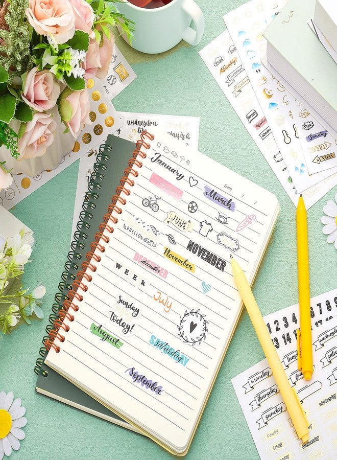 Panelee 24 Sheets Daily Planners - 1000+ Monthly, Weekly Planner Stickers & Accessories for Journaling, Scrapbooking with Date, Number, Weather - Image 3