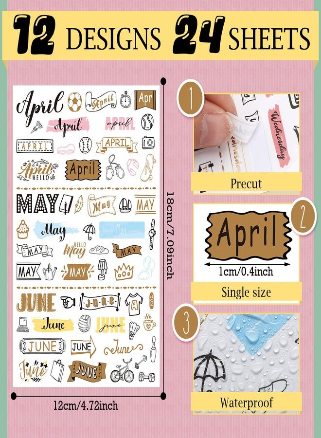 Panelee 24 Sheets Daily Planners - 1000+ Monthly, Weekly Planner Stickers & Accessories for Journaling, Scrapbooking with Date, Number, Weather - Image 2