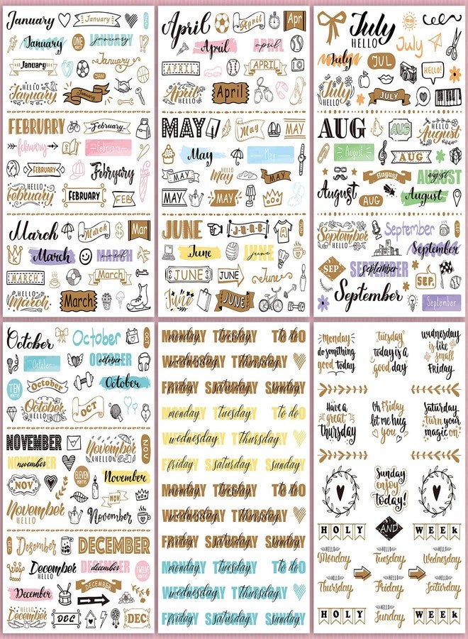 Panelee 24 Sheets Daily Planners - 1000+ Monthly, Weekly Planner Stickers & Accessories for Journaling, Scrapbooking with Date, Number, Weather - Image 4