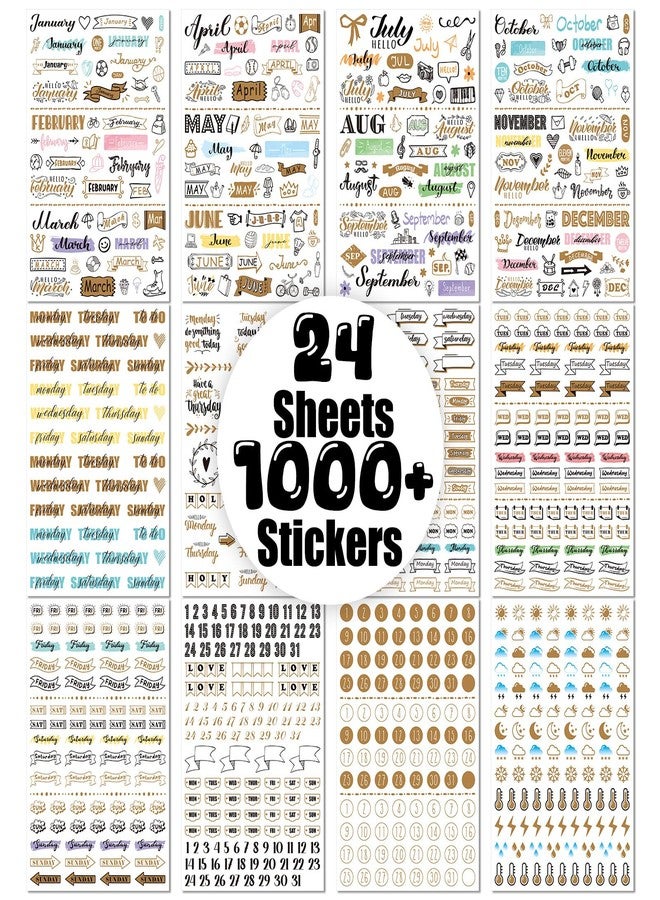 Panelee 24 Sheets Daily Planners - 1000+ Monthly, Weekly Planner Stickers & Accessories for Journaling, Scrapbooking with Date, Number, Weather - Image 5