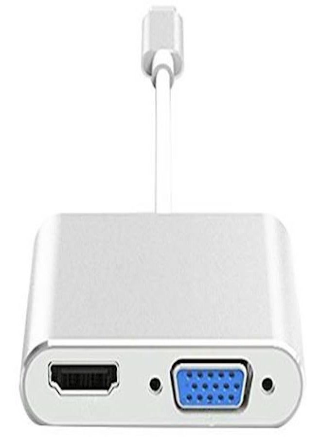 2-in-1 USB Type-C to HDMI/VGA Adapter for MacBook/Huawei - Dual Monitor 4K Converter with Heat-Resistant Design - Image 2