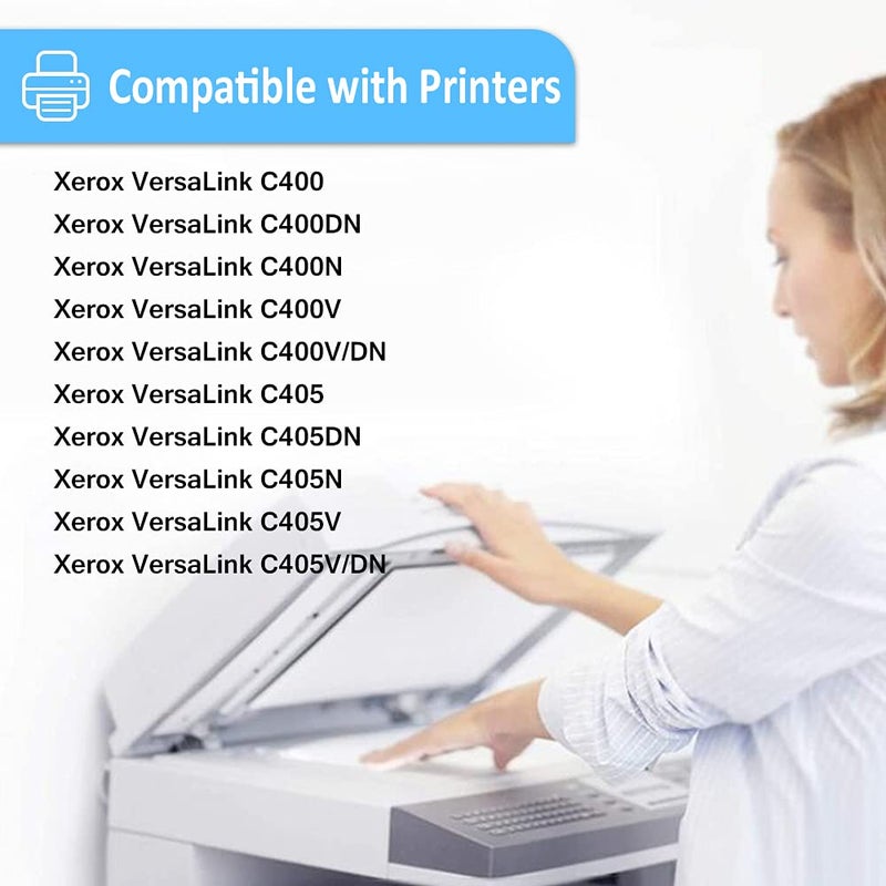 LAIPENG 4 Colors Compatible Toner Cartridges Extra High Yield 10500 Pages for Black & 8000 Pages for C M Y for XEROX VersaLink C400 C400n C400dn C405 C405n C405dn MFP - Image 2