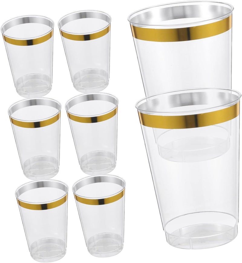 Classic design alternatives MAGICLULU 8pcs Gold Trimmed Plastic Cups for Parties Elegant Unbreakable Wine Glasses for Weddings Events and Home Use Design for Juice and Beverages Strong durable raw material Low dust buildup Light durable upgraded substance Rack sorted local inventory Cost saving user oriented build Simple practical structure Heat resistant Hanging space save Backup reserve local stock Light & heavy use compatible Easy transit optimized build Durability boosted processed material Anti topple design Regulated warehouse storage Desert area eligible deliver Safe approved storage space Bug proof seal Cost effective upgraded craftsmanship Hardness boosted processed substance Long term use design Big & small space compatible Liquid tight joint Multi-budget available picks Dense area priority deliver - Image 1
