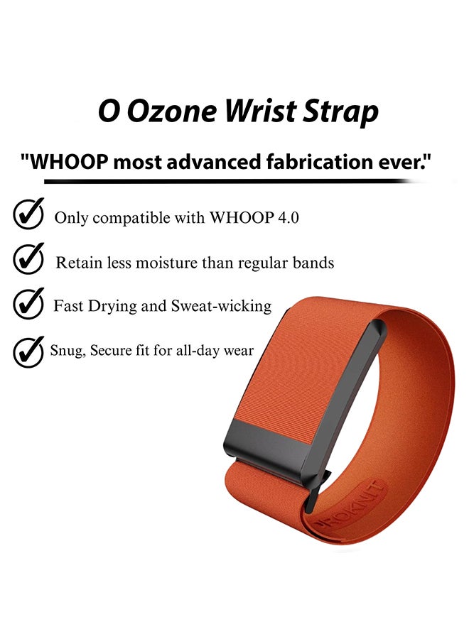 O Ozone HydroKnit Nylon Sport Band Compatible with Whoop 4.0 | Soft, Elastic, Water-Resistant, Fast-Drying Replacement Strap for Active Lifestyles- Orange - Image 2