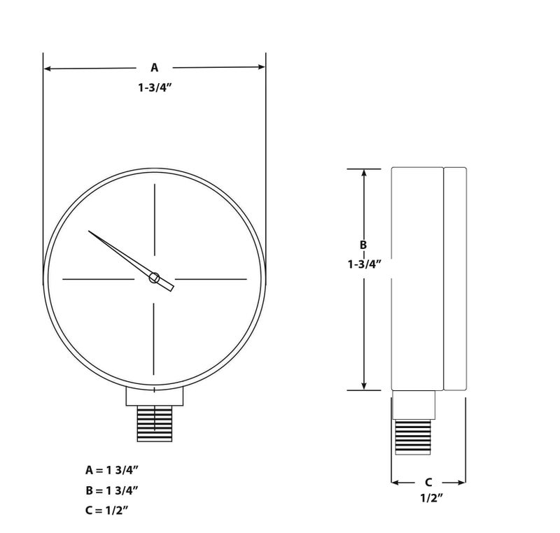 Performance Tool W10055 0-200 PSI Air Gauge for Air Tank Accessory - Image 3