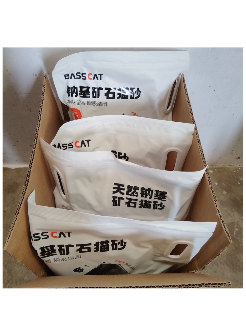 basscat Bentonite cat litter,Sodium mineral cat litter，4.5kg per bag,4 bags package.cat litter - Image 2