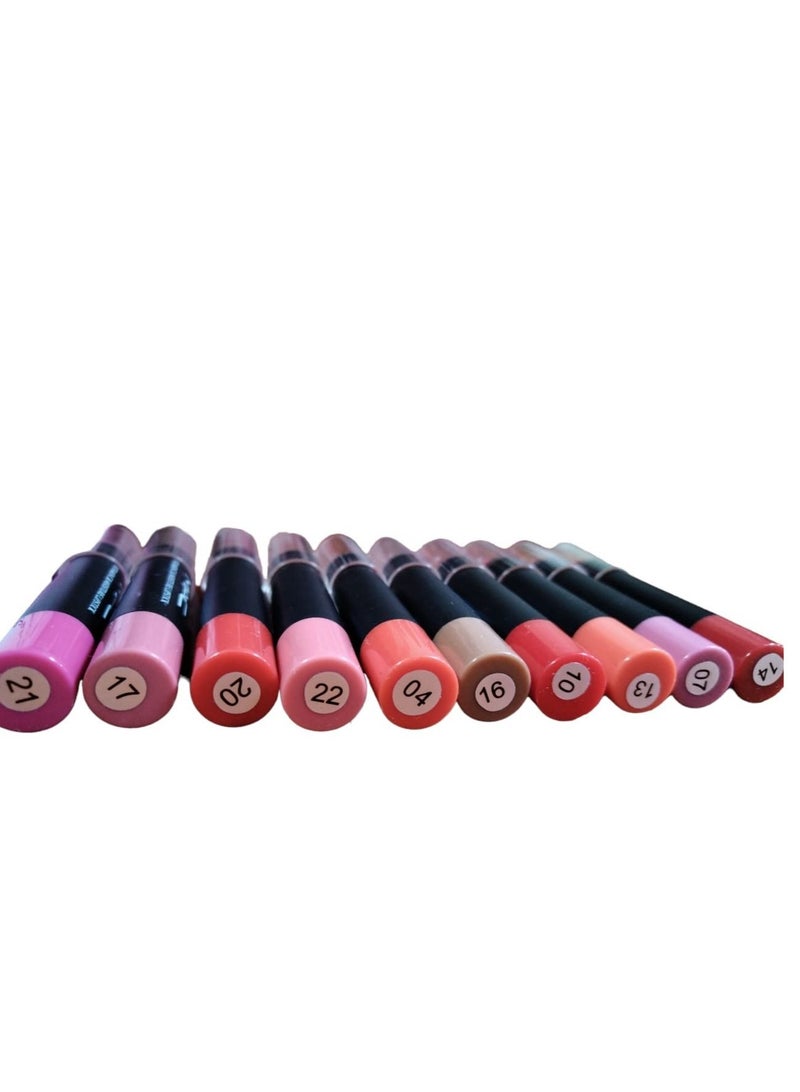 Generic Lip Stick 10 Colors Set for Girls With Lip Balm And Protection From Cracks  - Image 2