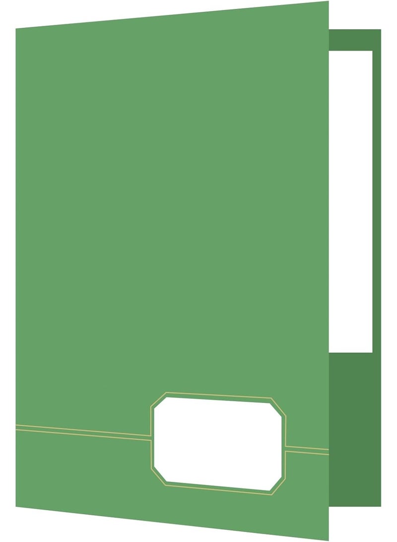 Oxford Oxford Monogram Executive Twin Pocket Folders, Letter Size, Green with Gold Foil Trim, Set of 4 (04164) - Image 1