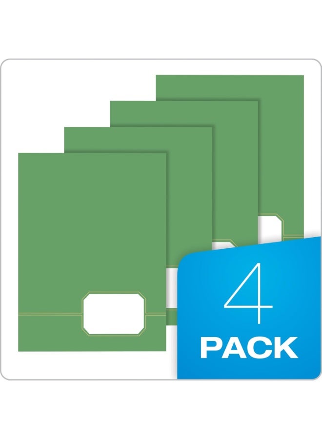Oxford Oxford Monogram Executive Twin Pocket Folders, Letter Size, Green with Gold Foil Trim, Set of 4 (04164) - Image 2
