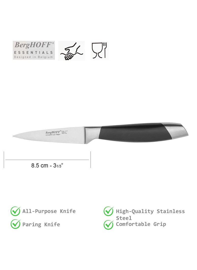Berghoff - Berghoff Essentials Paring Knife Stainless Steel All-round With Comfort Grip 8.5cm Black - Image 1