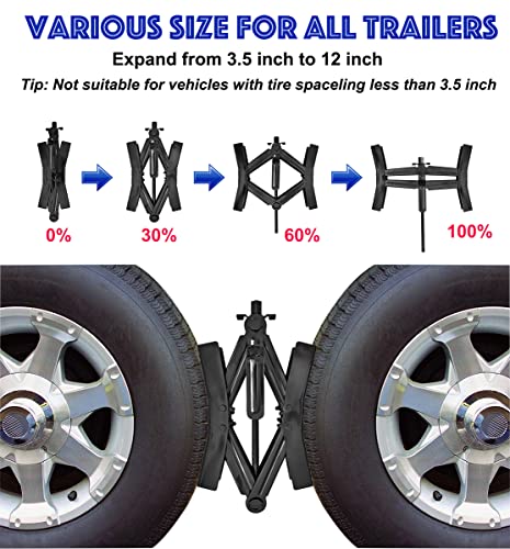 PAFOWO 2Pcs Camper Wheel Chock Stabilizer for RV Travel Trailer, Heavy Duty RV Tire Scissor Locking X Shaped Chock Accessories with Wrench - Image 4