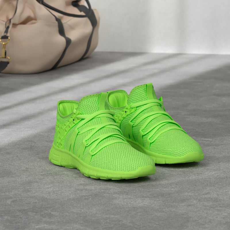 INZCOU Running Shoes Lightweight Tennis Shoes Non Slip Gym Workout Shoes Breathable Mesh Walking Sneakers Fluorescent Green 8women / 7men - Image 2
