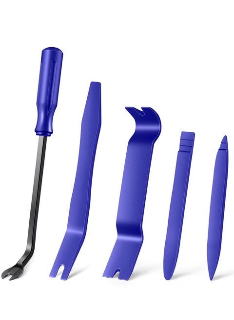 5 pcs Auto Trim Removal Tool Kit, Auto Body Pry Set, Non Scratch Dash Trim Automotive Molding Removal, Handy Remover and Fastener for Vehicle Body Panel and Interior Door Panel