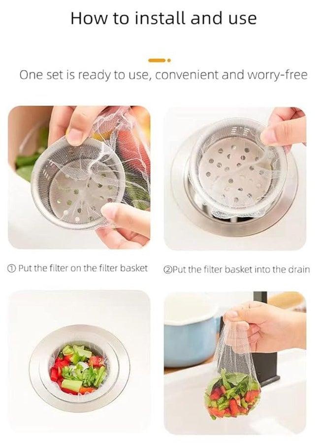Generic Kitchen Sink Strainer Mesh Bag- 100 PCS Disposable Sink Net Strainer Filter Bags for Sink Drain for Collecting Kitchen Food Waste Leftover Garbage  - Image 3