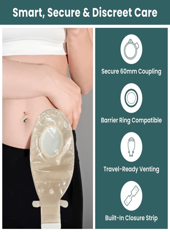 MED Ostomy Pouch - Transparent 60mm Colostomy Bag with Anti-Odor Filter & Barrier Ring Support (5) - Image 2