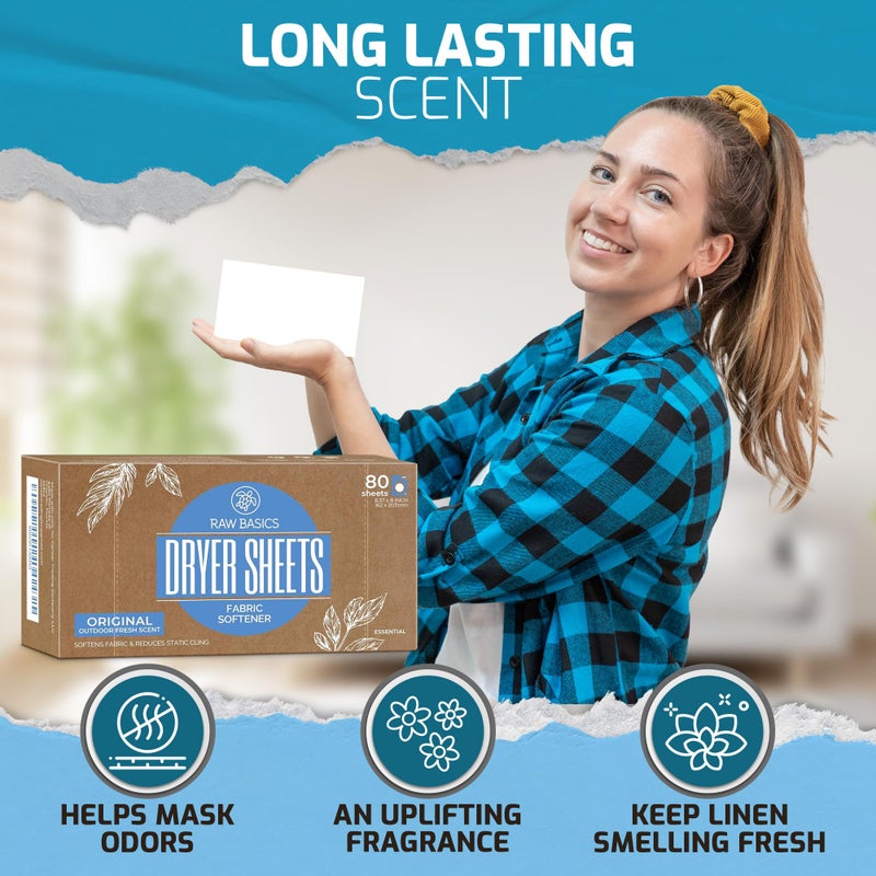 Dryer Sheets, 80 Bulk Loads - Laundry Fabric Softener Strips to Guard Against Static - Non Toxic for Sensitive Skin - Zero Waste and Plastic Free - Lightly Scented with Wrinkle Release Technology - Image 5