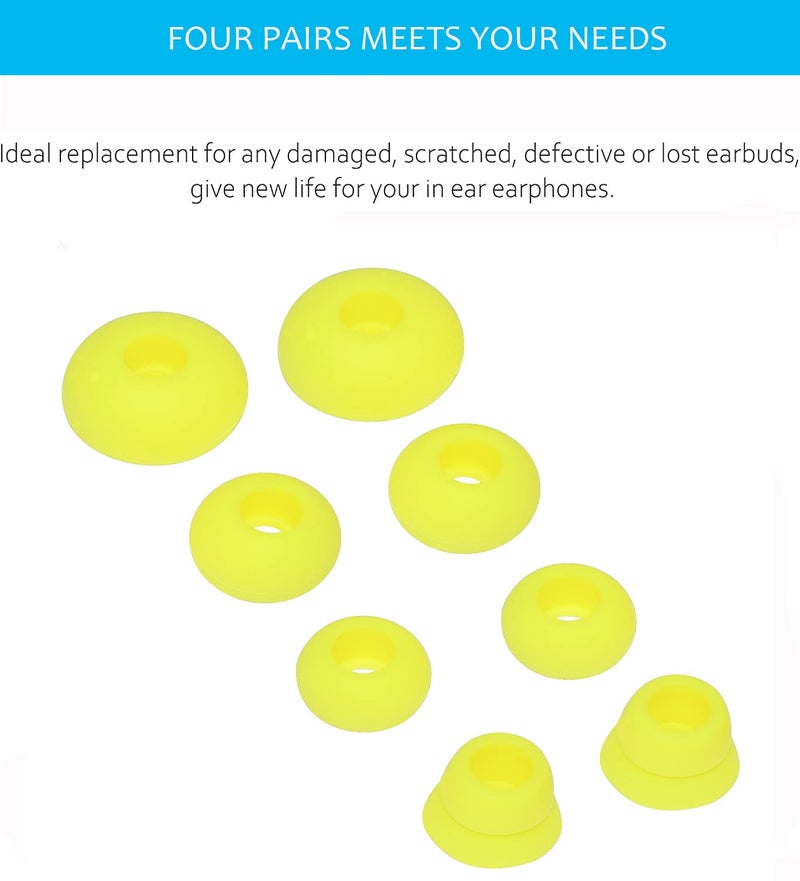 Sqrmekoko Replacement Silicone Eartips Earbuds Eargels Compatible with Beats by dr dre Powerbeats 3 Wireless Stereo Earphones (Yellow) - Image 5
