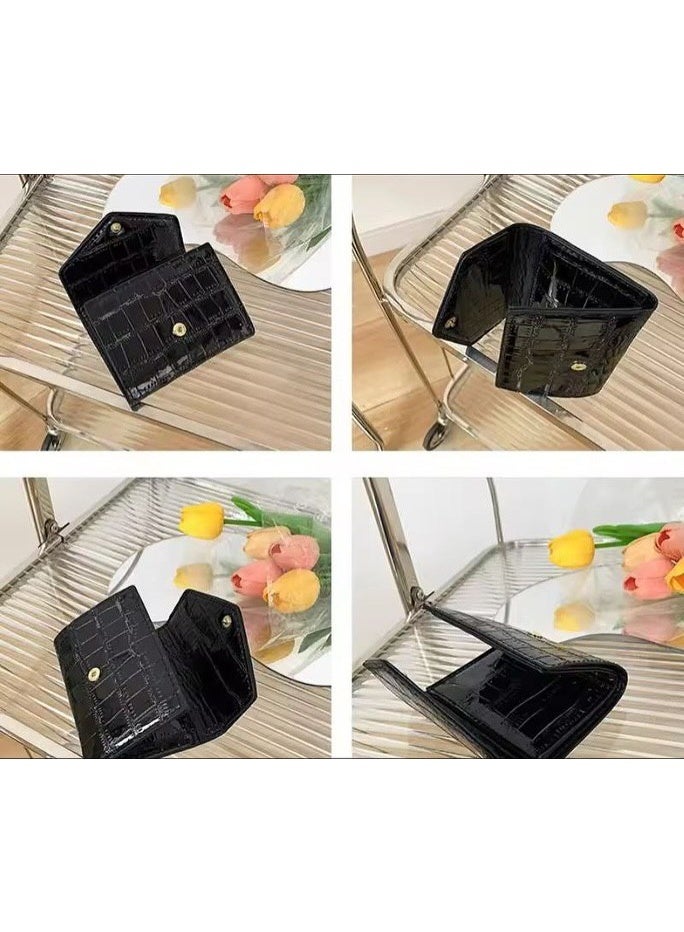 محفظة للنساء لحمل بطاقات الائتمان و حافظة لبطاقة الهوية الصراف الآلي محفظة نقود جلد (فضي) - Image 5