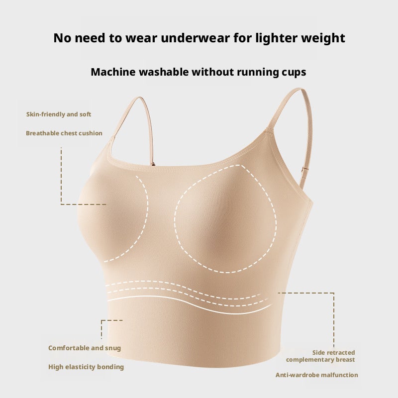 Women's Seamless Camisole with Built-in Pads - Image 4