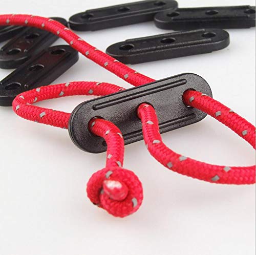 Natuworld 20PCS Plastic Cord Tensioners Rope Adjuster Tent Guy-Line Wind Rope Buckle Fastener Tightener for Hiking Camping Picnic Outdoor Activities (Black) - Image 2