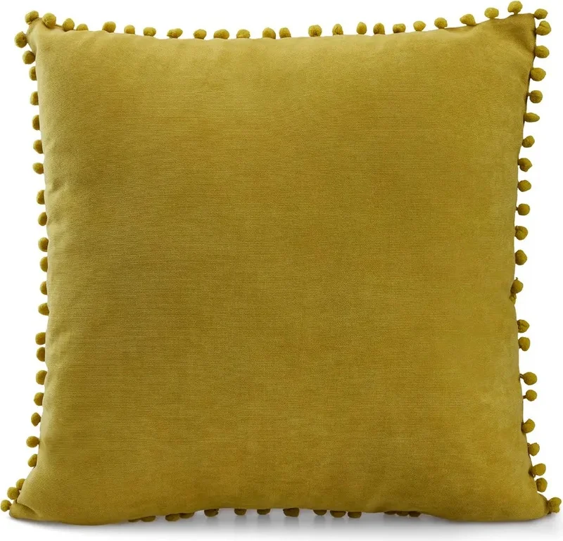 Özsay Home Mustard Pompom Cushion Cover 45x45 - 6 Different Colors!