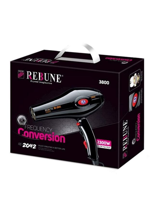 REBUNE Electronic Hair Dryer RE-2042 Black 24cm - Image 2