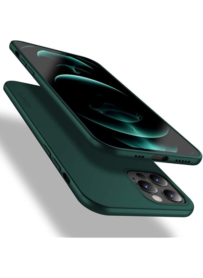إكس ليفيل جراب لهاتف iPhone 12 Pro Max رفيع للغاية من مادة TPU الناعمة ذات السطح غير اللامع جراب هاتف خفيف الوزن وغطاء خلفي واقٍ بالكامل متوافق مع iPhone 12 Pro Max مقاس 6.7 بوصة إصدار 2020 أخضر داكن - Image 1