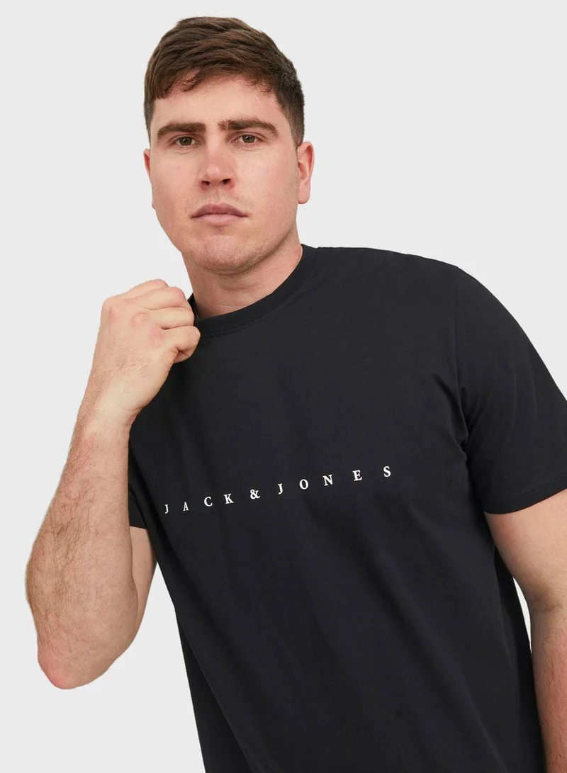 JACK & JONES  Plus Size Graphic Crew Neck T-Shirt for Men | Best Price UAE