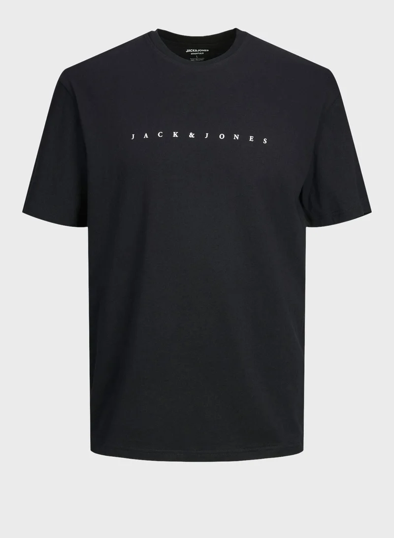 JACK & JONES  Plus Size Graphic Crew Neck T-Shirt for Men | Best Price UAE