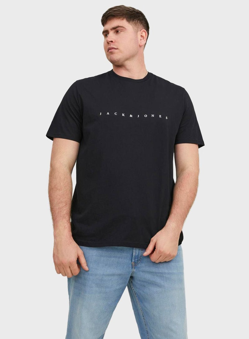 جاك اند جونز تيشيرت بياقة دائرية مزين بشعار العلامة التجارية - Image 1