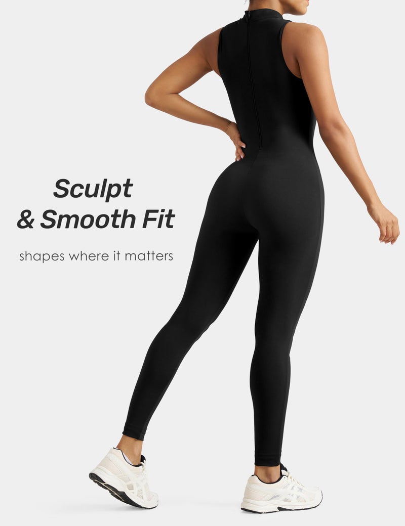 speerise Spandex Bodysuit for Women Zip Sleeveless Unitard Bodycon Jumpsuits Leotard for Costume - Image 1