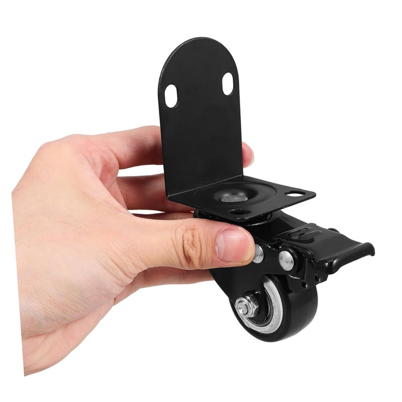 Swivel Caster Wheels 2 Pack Black Easy Installation For Furniture Cabinets Beds Luggage Carts - Image 4