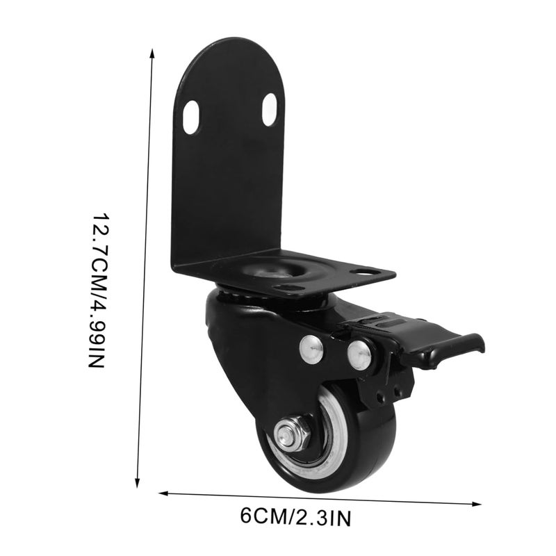 Swivel Caster Wheels 2 Pack Black Easy Installation For Furniture Cabinets Beds Luggage Carts - Image 3