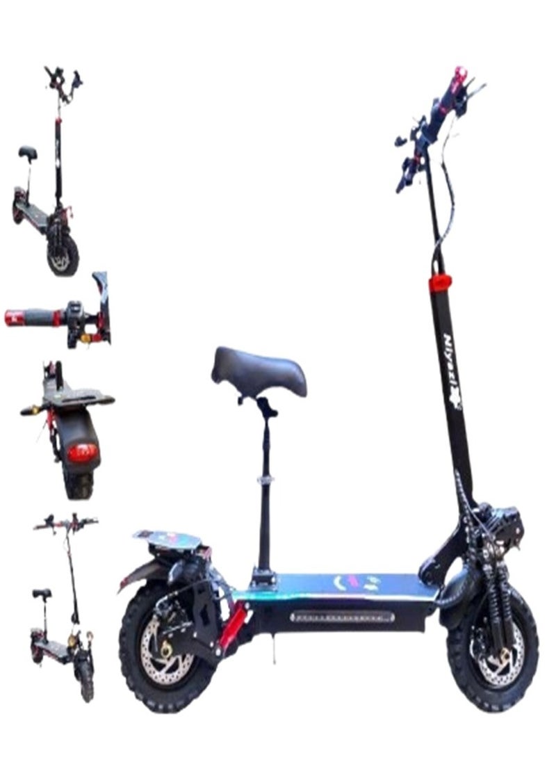 Niyazi - Electric Scooter | Electric Scooter for Adults | Monster Scooter with Dual Motors | Extreme Power 3000W | 48V – 20Ah Battery | 20 Front LED Spotlights | Dual Front and Rear Suspension | Heavy-Duty, Oversized Frame | Dynamic Side LED Lighting | Front and Rear Turn Signals | Ultra-Loud Horn | Built-in Bluetooth - Image 1
